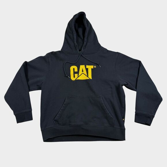 CAT Other - Caterpillar CAT Hoodie Men XL Black Yellow Embroidered Logo Workwear Sweatshirt